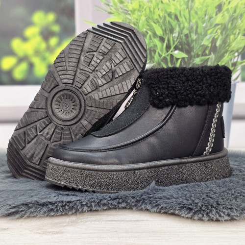Черевики жіночі зимові Dago Style чорні на блискавці 8626