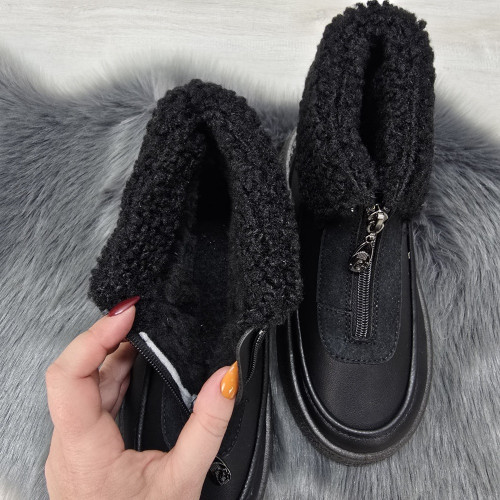 Черевики жіночі зимові Dago Style чорні на блискавці 8626
