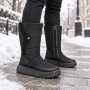 Чоботи дутики жіночі Dago Style чорні зимові високі на блискавці 8624